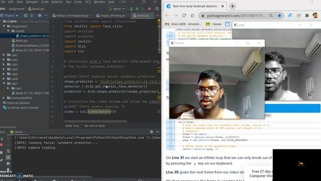 Real-time facial landmark detection with OpenCV, Python, and dlib (Assignment Sample) смотреть онлайн