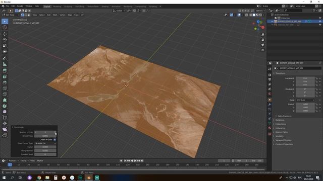 Ландшафт из Google карты в Blender 2.8 смотреть онлайн