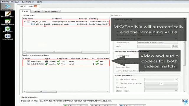 How to Join DVD VOBs to MKV without Converting or Quality Loss смотреть онлайн
