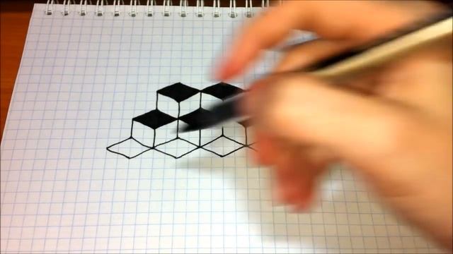 Простые рисунки #284 Кубы - 3D рисунок смотреть онлайн