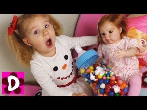 Bad Baby ИСТЕРИКА Вредный Малыш Голодный Диана как Мама Куклы Reborn Видео для Детей Игры Девочек