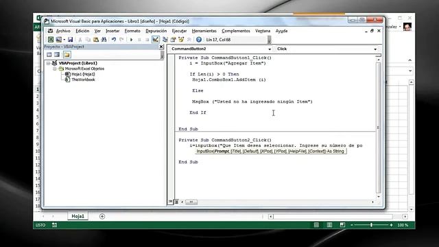 7 - Ingreso de Variables + InputBox + ComboBox + Botones Vba en Visual Basic Excel Intermedio смотреть онлайн