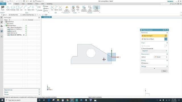 Siemens NX Tutorial - 3D Modeling using Sketch смотреть онлайн