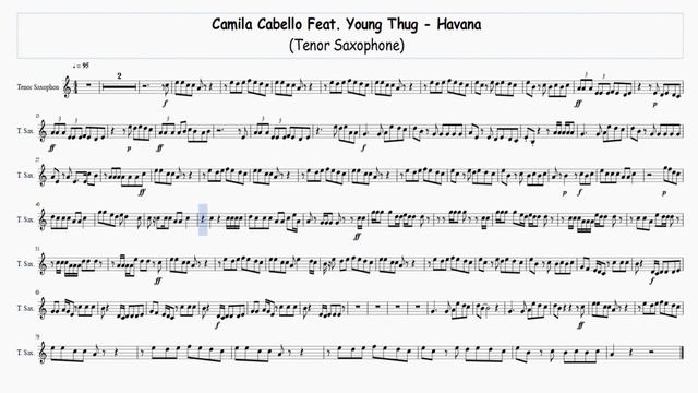 Camila Cabello Feat. Young Thug - Havana - Tenor Saxophone Free Sheet Music смотреть онлайн