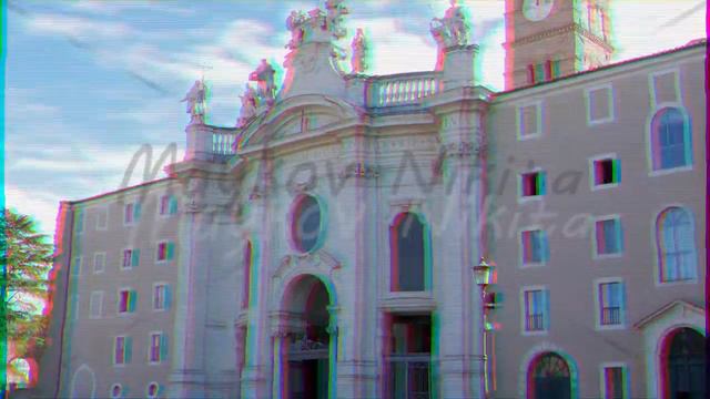 Glitch effect. Basilica di Santa Croce in Gerusalemme. Rome, Italy смотреть онлайн