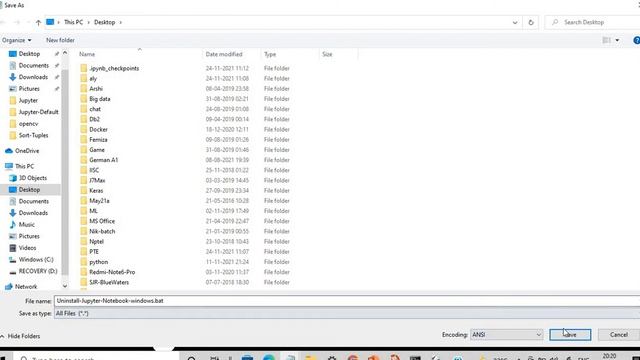 How to Uninstall Jupyter Notebook via .bat file in Windows 10 смотреть онлайн