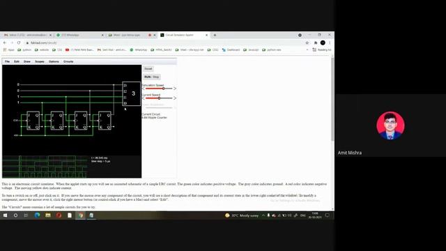 2-bit asynchronous counter on Falstad смотреть онлайн