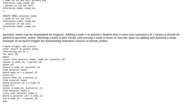 Hierarchical data using closure table, how to ensure that a column is unique within the parent... смотреть онлайн