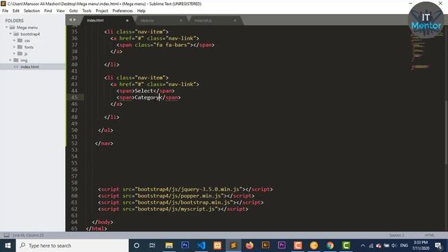 How to create Mega Menu using HTML5, CSS3, JQuery, Bootstrap4 and Animate.css from scratch. Part 1 смотреть онлайн