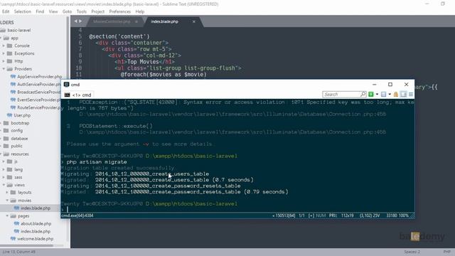 Tutorial Dasar Laravel - #14 Tentang Migration смотреть онлайн