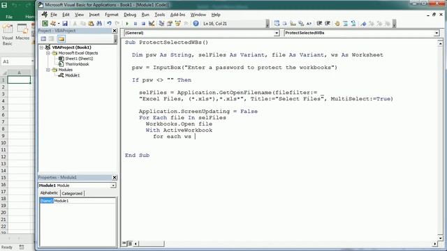 Protect Selected Workbooks Excel VBA Macro смотреть онлайн