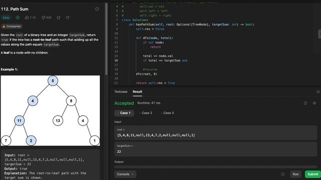 LeetCode112 | Path Sum 1 | Python DFS | Easy смотреть онлайн