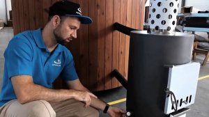 Традиционная уличная купель COMFORT 195 с внешней печью на дровах