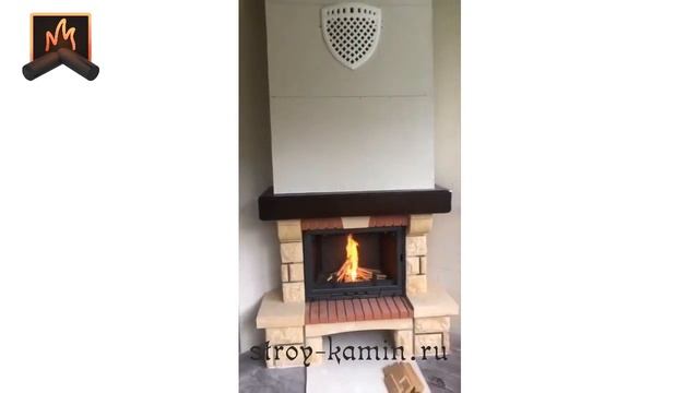 Угловой камин на дровах стиля Кантри в КП Фирсановка Лайф под ключ: облицовка, топка, дымоход Феник смотреть онлайн