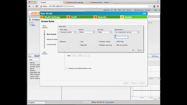Настройка системы управления доступом к сети Aruba ClearPass с оборудованием Aruba Instant
