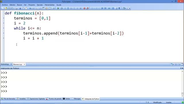 Función Fibonacci iterativa смотреть онлайн