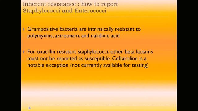 Inherent resistance/ Intrinsic resistance amongst microorganism: how to report смотреть онлайн