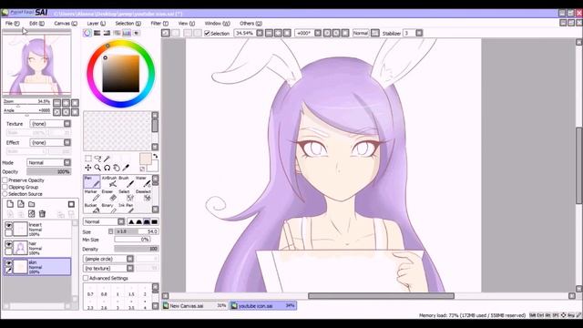 ♡ Paint Tool SAI - Self Portrait ♡ смотреть онлайн