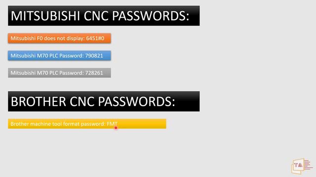 CNC Machine Passwords Collection | FANUC DMG SIEMENS MITSUBISHI BROTHER HEINDENHAIN -Educational Us
