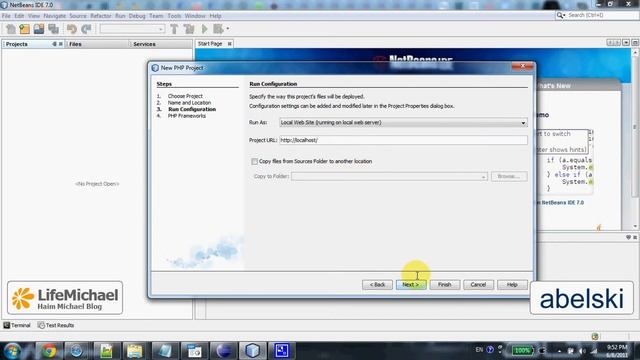 Hello World in PHP using Netbeans 7.0 смотреть онлайн