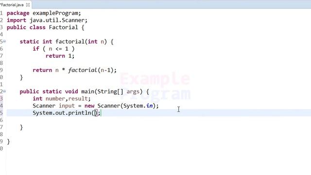 Java Program to find the Factorial of a Number using Recursion смотреть онлайн
