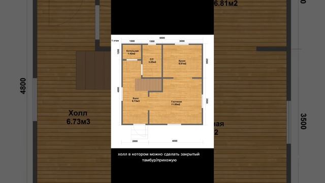 Самая популярная планировка дачного дома 6х6 смотреть онлайн