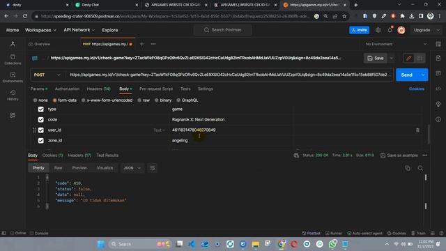 Website API Check Nickname Game / Validasi ID Games смотреть онлайн