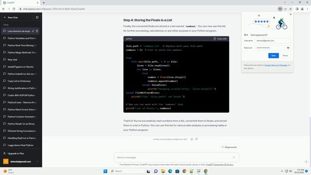 How can I read a number from a file and store it as a float in a list Python смотреть онлайн