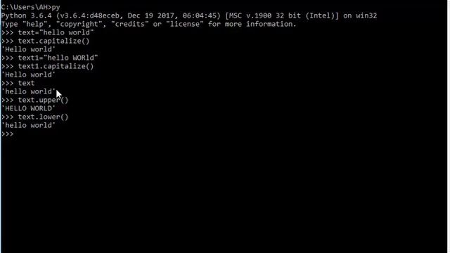built in functions in python (capitalize , upper , lower and count) смотреть онлайн