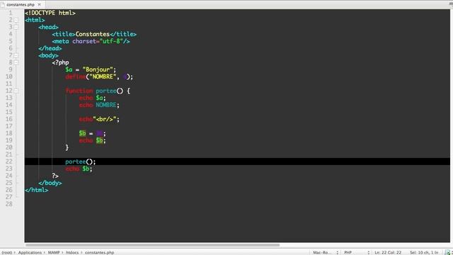 Tutoriel / Cours Complet PhP & MySQL [Chapitre 12/27] : Les constantes en PhP смотреть онлайн