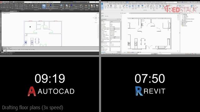 AutoCAD vs Revit - Drafting Floor Plans & Generating Sections смотреть онлайн