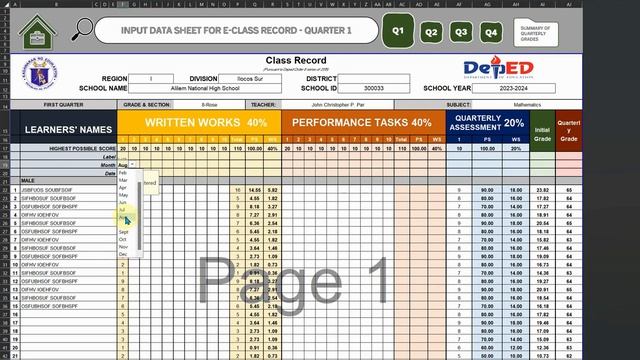ENHANCED E-CLASS RECORD - All Subjects in One Excel File (FREE) смотреть онлайн