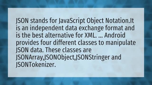 What is JSON file in Android? смотреть онлайн