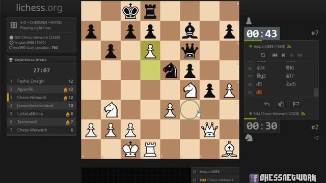 Blitz Chess Tournament #8 (Chess 960) смотреть онлайн