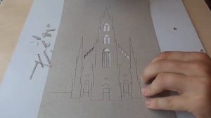 Объемная открытка Киригами своими руками! Католический собор!