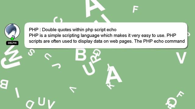 PHP : Double quotes within php script echo смотреть онлайн
