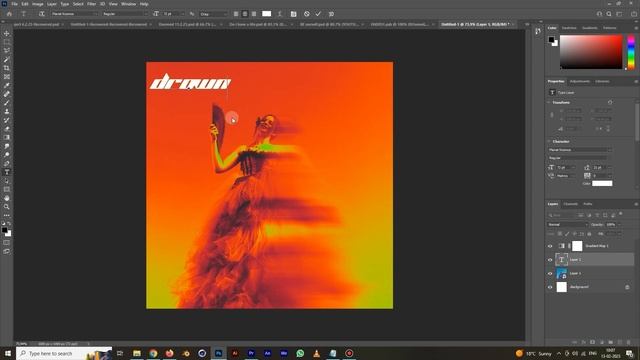Motion blur with Gradient map effect in Photoshop | Adobe Photoshop for beginners смотреть онлайн