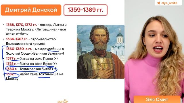 Возвышение Москвы за 10 минут | ЕГЭ История | Эля Смит | SMITUP смотреть онлайн