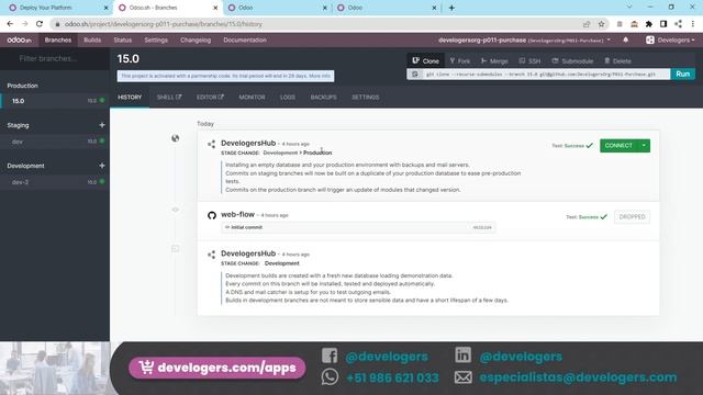 [Odoo SH] Tipos de ramas de Git en Odoo SH | Odoo SH para Implementadores Ep.2 | Develogers смотреть онлайн