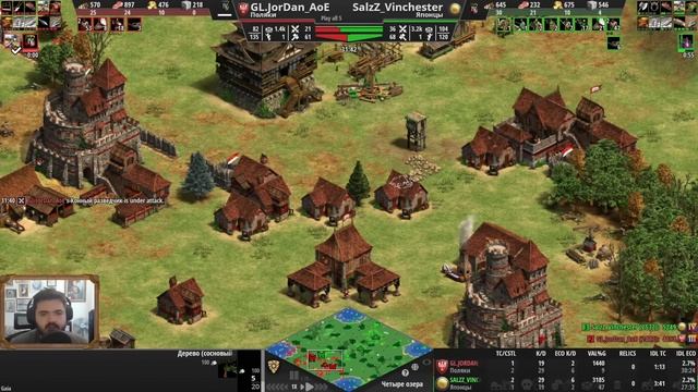 АРМИЯ САМУРАЕВ и много ПУШЕК и ТРЕБУШЕТОВ: Мощная дуэль топ-игроков в Age of Empires 2 смотреть онлайн