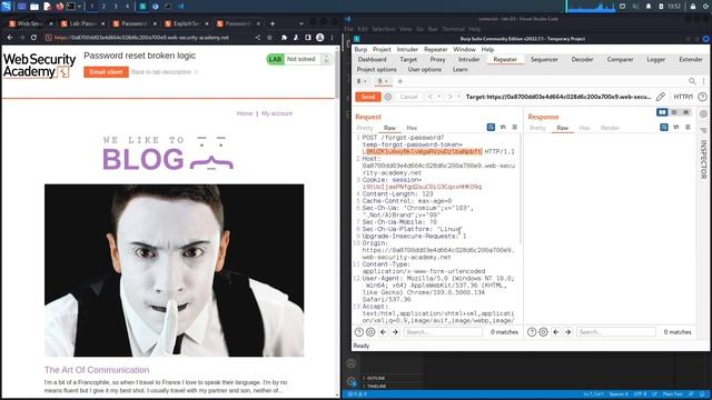 Authentication Vulnerabilities - Lab #3 Password reset broken logic | Short Version смотреть онлайн