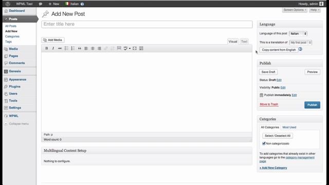 Basic usage of WPML Multilingual Plugin for WordPress смотреть онлайн