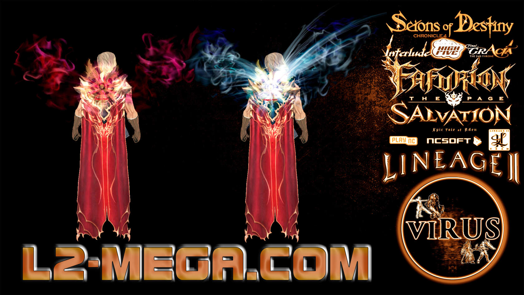 Two Cloaks with Effects for www.L2-Mega.Com server. LINEAGE II-Classic ◄√i®uS► смотреть онлайн