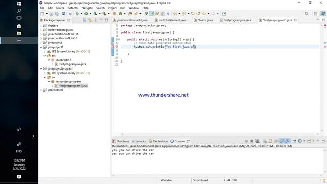 First java program | java hello world program | how to compile and run also craete a java class pak смотреть онлайн
