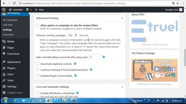 WPeMatico Settings смотреть онлайн