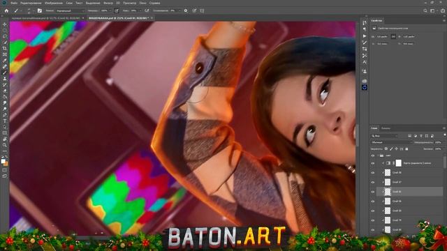 ДЕЛАЮ СОЧНЫЙ АРТ с ДЕВУШКОЙ | в ФОТОШОПЕ | SPEED-ART смотреть онлайн