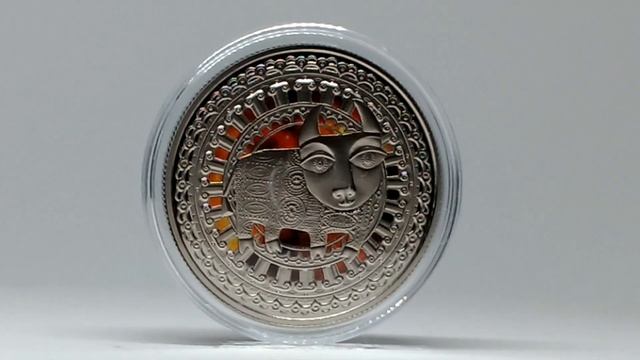 Год быка, 1 рубль 2009, NiCu, #BelCoinArt цветная печать #Беларусь #Обзор смотреть онлайн