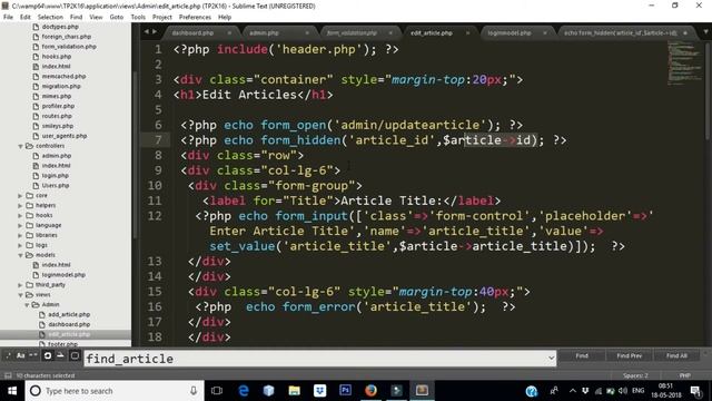 CodeIgniter Mini Project Tutorial in Hindi ? Article Updated functionality ? very simple way смотреть онлайн