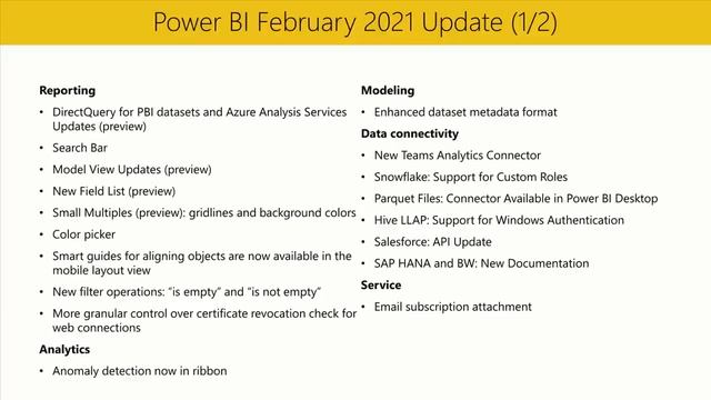 Power BI 2021 02월 업데이트 смотреть онлайн