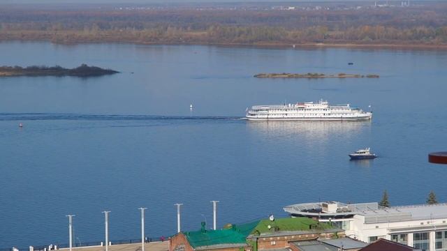 Набережная Федоровского - теплоходы, яхты, баржи. Нижний Новгород смотреть онлайн